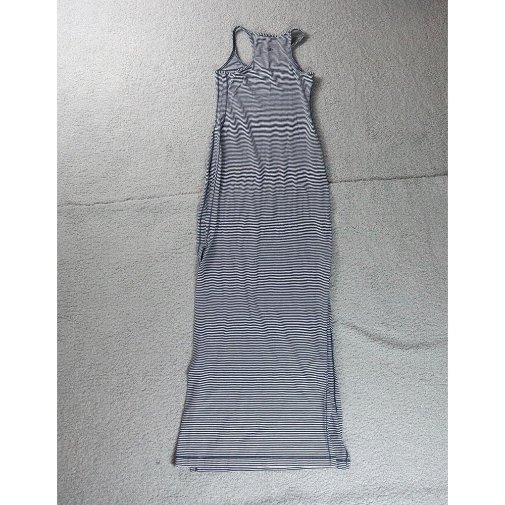 Lululemon Athletica Refresh Maxi Dress 2 Blue White Striped High Side Slits - Picture 4 of 13